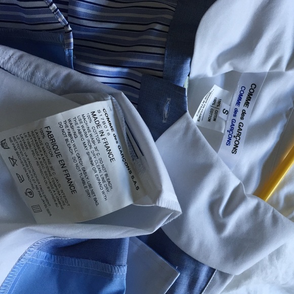 Comme Des Garcons patchwork poplin collar blouse - Picture 3 of 4